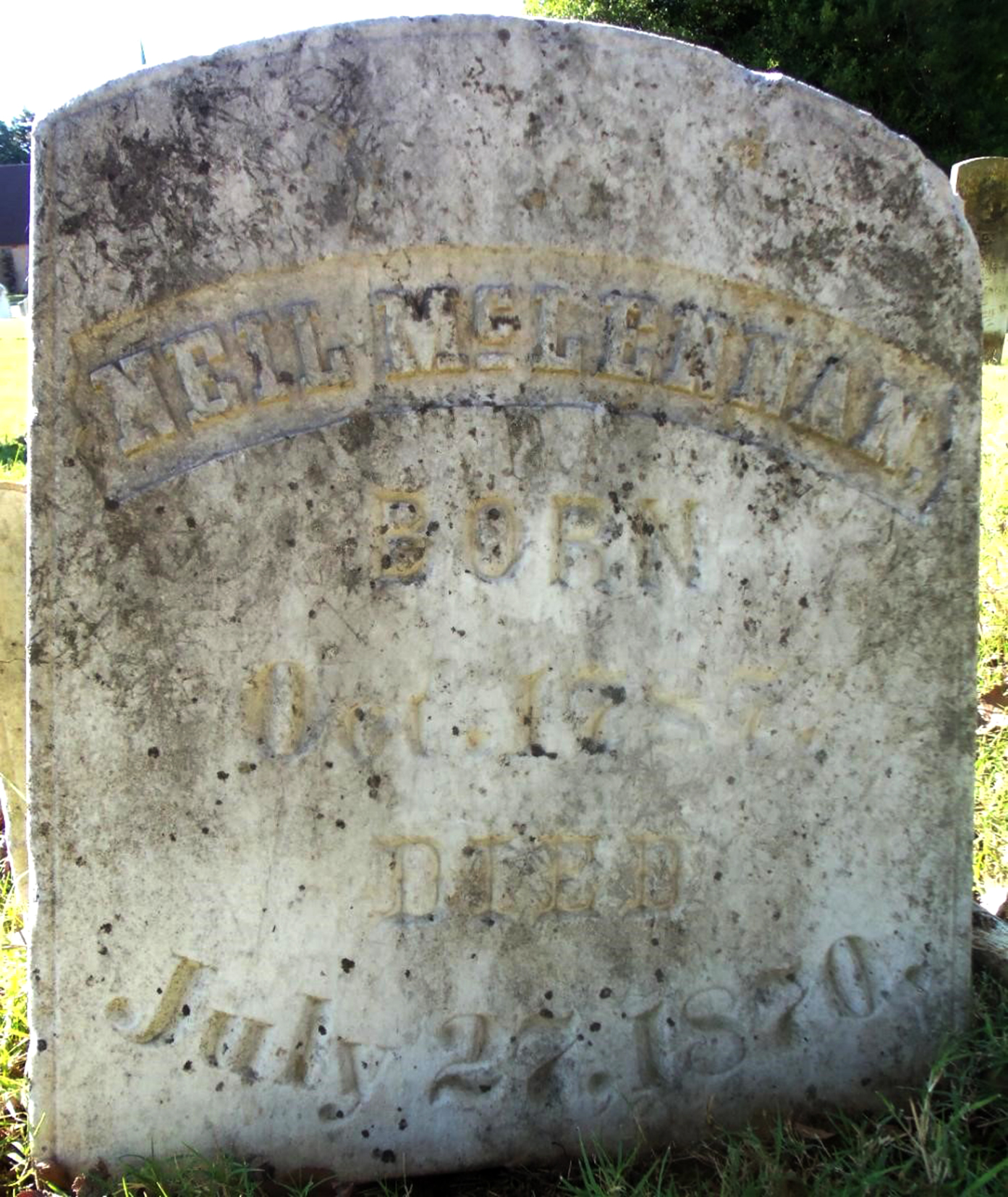 Photo of headstones/Neil McLennan d1870 hdstn unkn cem TN